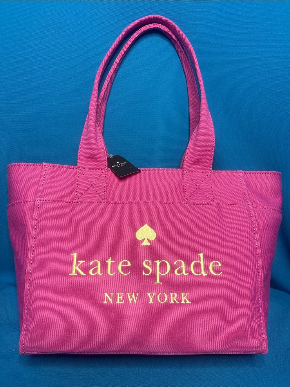 NEW $379 KATE SPADE ♠️ NEW YORK EXTRA LARGE MAGENTA / HOT PINK JETT CANVAS TOTE